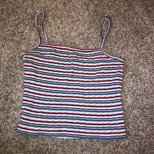 striped crop top with spaghetti straps